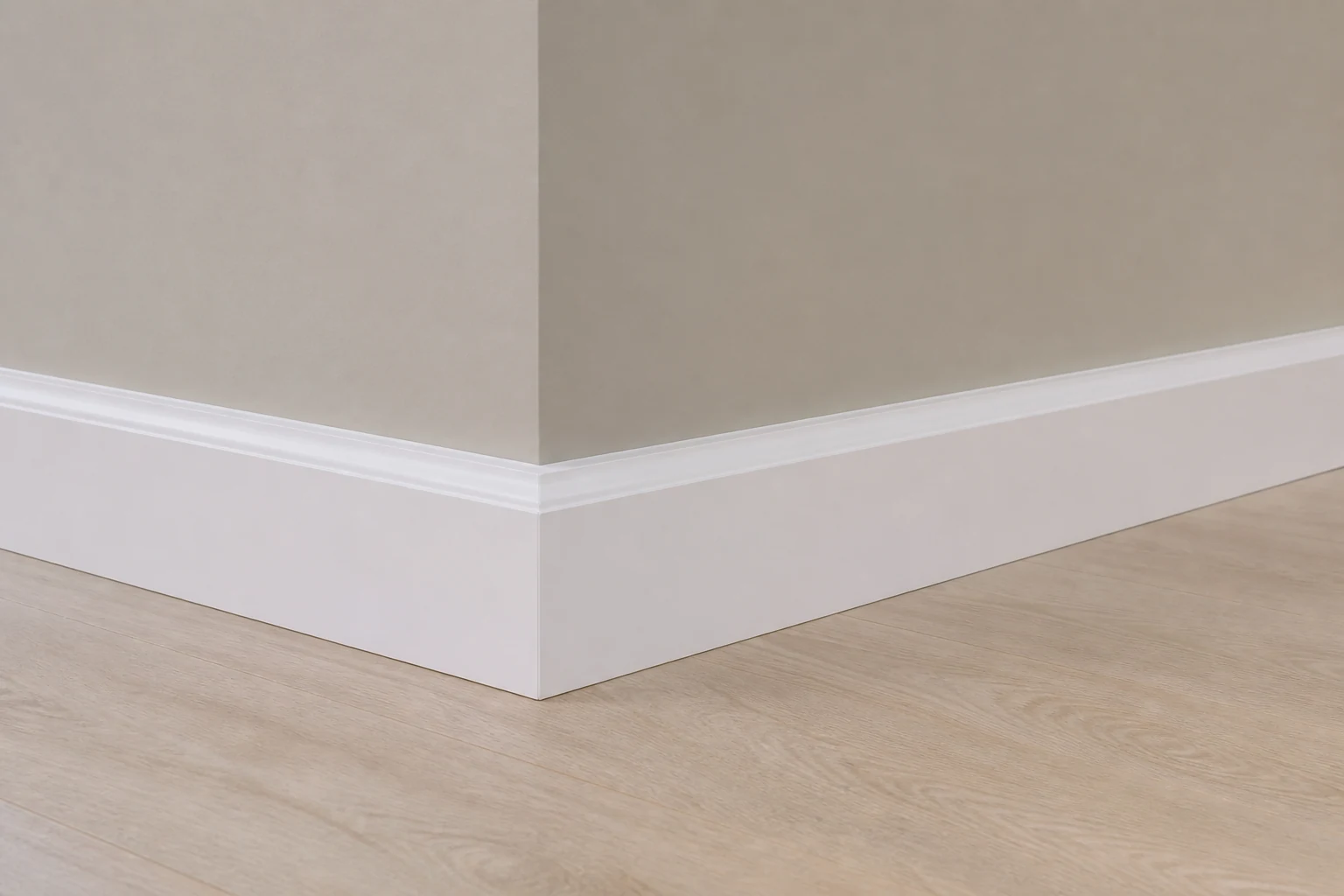 Clean skirting board visible after decoration